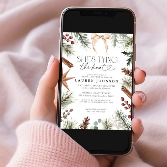 Invitation L'hiver, elle noue la Fête des mariées de la ceint (Créateur téléchargé)