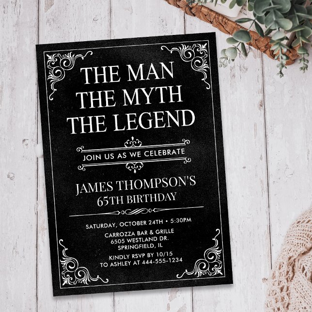 Invitation L'Homme La Légende 65e Anniversaire (Créateur téléchargé)