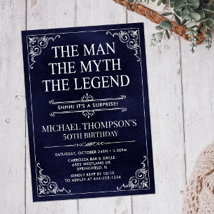 Invitation L'Homme La Légende La Surprise De 50 Ans