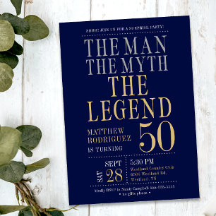 Invitation L'Homme La Légende La Surprise De 50 Ans