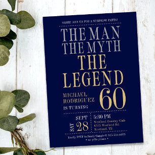 Invitation L'Homme La Légende La Surprise de 60 ans