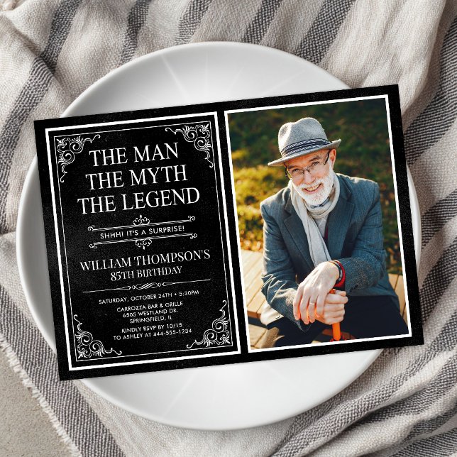 Invitation L'Homme La Légende La Surprise de 85 ans (Créateur téléchargé)