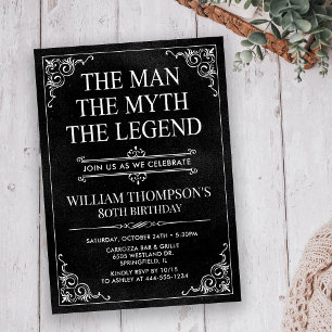 Invitation L'Homme La Légende Le Mythe 80e Anniversaire