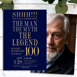 Invitation L'Homme La Légende Surprise 100e Anniversaire