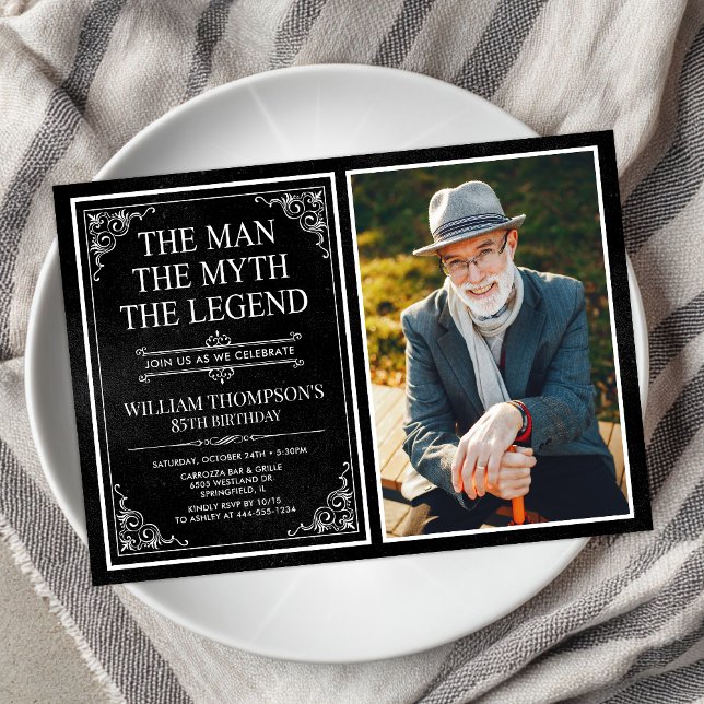 Invitation L'Homme Le Mythe La Légende 85e Anniversaire (Créateur téléchargé)