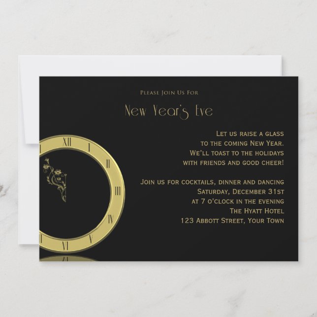 Invitation L'horloge heurte la partie de minuit d'Ève de (Devant)
