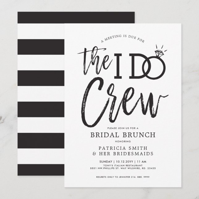 Invitation L'I Do Crew | Brunch de la mariée et de ses proche (Devant / Derrière)
