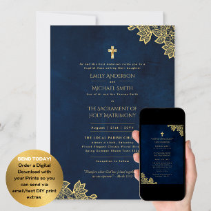 Invitation Libellé traditionnel Messe nuptiale Mariage cathol