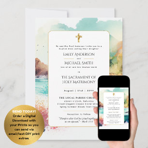 Invitation Libellé traditionnel Messe nuptiale Mariage cathol