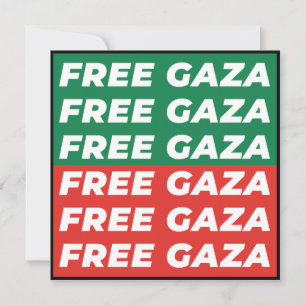 Invitation Libérez Gaza - couleurs du drapeau palestinien