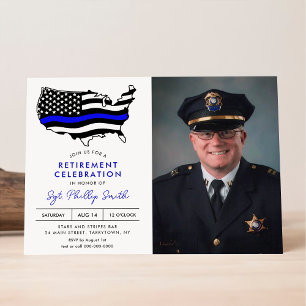 Invitation LIBERTÉ Police Parti de retraite militaire