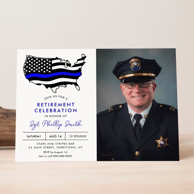 Invitation LIBERTÉ Police Parti de retraite militaire (Créateur téléchargé)