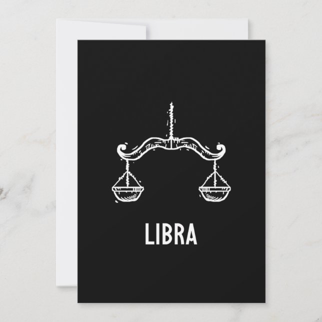 Invitation Libra Astrologie Cadeau Anniversaire Signes Zodiac (Devant)