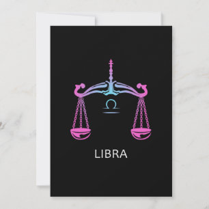 Invitation Libra Zodiac Signal Balance Design Cadeau Annivers