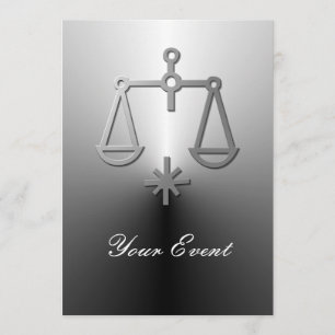 Invitation Libra Zodiac Star Sign Silver Party
