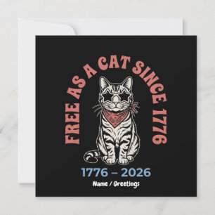 Invitation Libre Comme un Chat Depuis 1776 Chat Patriotique 4