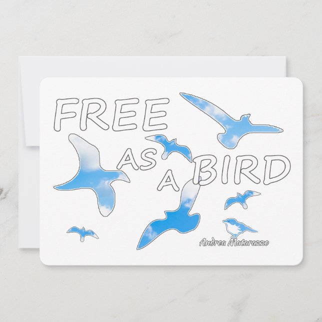 Invitation Libre comme un oiseau 2 (Devant)