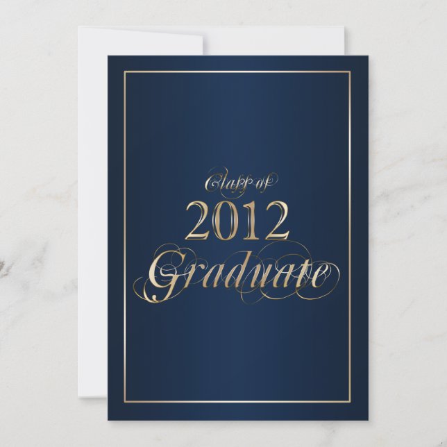 Invitation licenciée chique de marine et d'or 2012 (Devant)