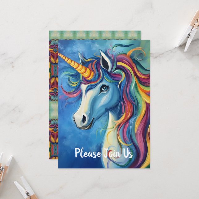 Invitation Licorne (Devant/Arrière en situation)