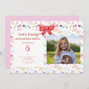 Invitation licorne d'anniversaire avec photo
