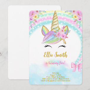 Invitation Licorne Florale