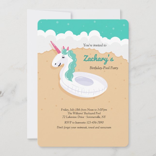 Invitation Licorne Flottante (Devant)