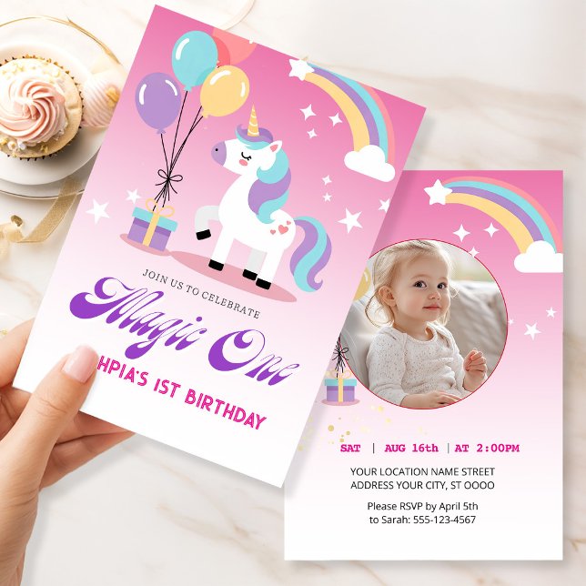 Invitation Licorne Magique d'Anniversaire (Créateur téléchargé)
