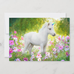 Invitation Licorne Poney Blanc