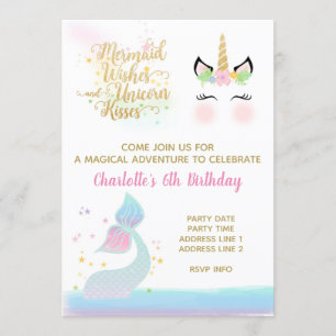 Invitation Licorne & Queue de Sirène   OR ARC-EN-C