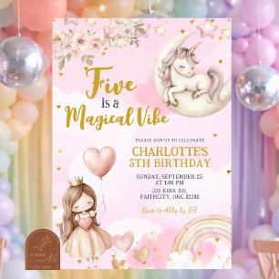 Invitation Licorne Rose Five Est Une Vibration Magique Cinqui