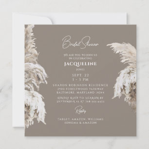 Invitation Lieux de Rêve Bohème Mariage Neutral Carré Enterre