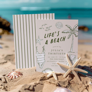 Invitation Life's a Beach Girls 30th Summer Birthday