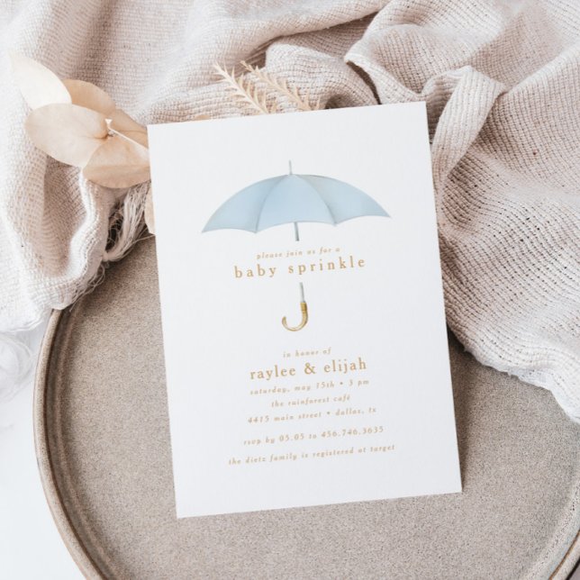 Invitation Light Blue Boy Baby Sprinkel Shower Event | (Créateur téléchargé)