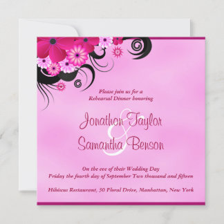 Invitation Light Fuchsia 5.25 Dîner de répétition Mariage Inv