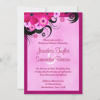 Invitation Light Fuchsia 5x7 Mariage Dîner de répétition Invi
