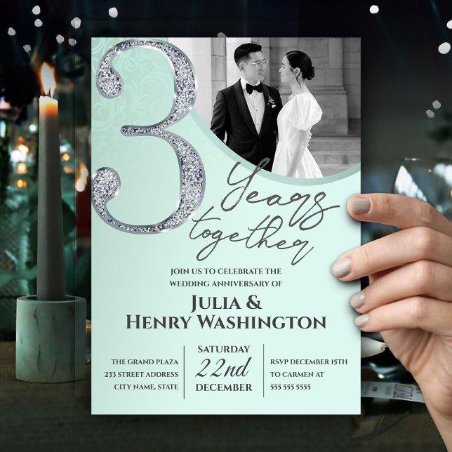 Invitation Light Green Elegant Wedding Anniversary (Créateur téléchargé)