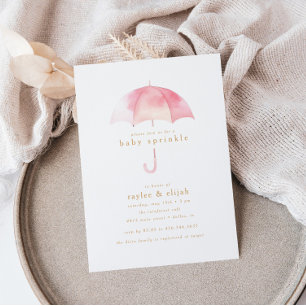 Invitation Light Rose Girl Baby Sprinkel Shower Event