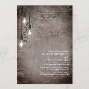 Invitation Lightbulb Botanique Garland Brick Virtual