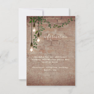 Invitation Lightbulb Greenery Garland Information du Mariage
