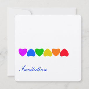 Invitation Ligne arc-en-ciel de cœur de fierté