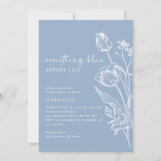 Invitation Ligne artistique Something Blue Fête de mariage fl