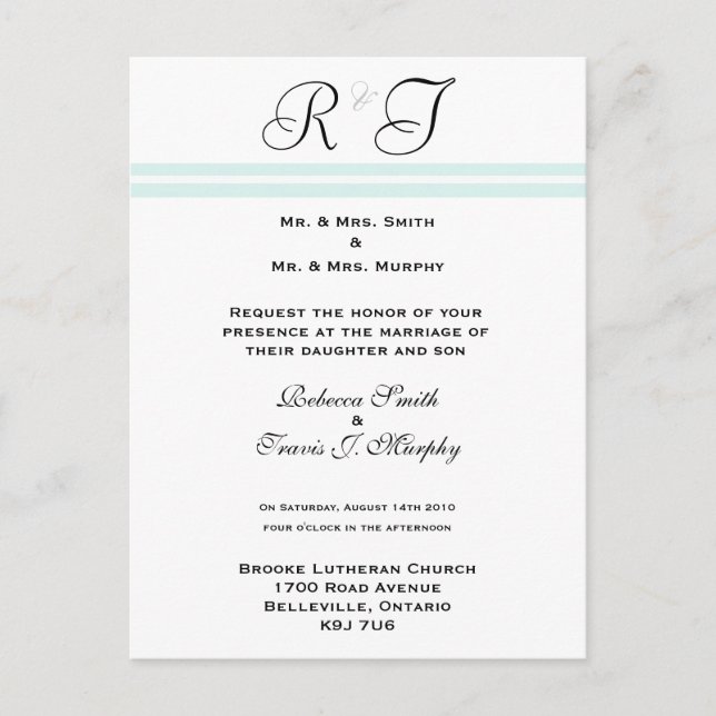 Invitation - Ligne bleue (Devant)