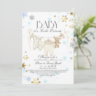 Invitation Ligne de vêtements doux d'hiver Baby Shower