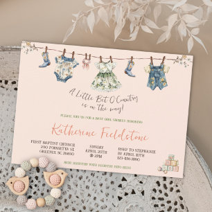 Invitation Ligne De Vêtements Petit Petit Peu De Pays Bébé Fi