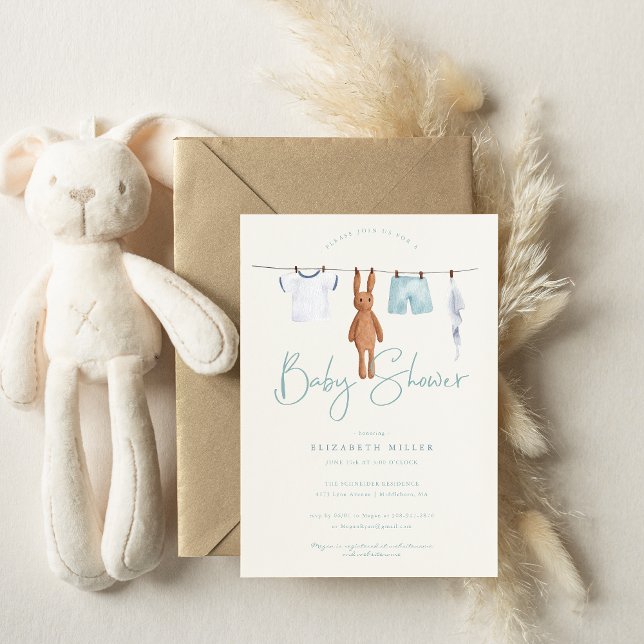Invitation Ligne de vêtements pour bébé Boho | Dou shower pou (Créateur téléchargé)