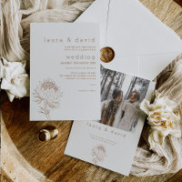 Ligne minimaliste moderne Mariage Protea tiré