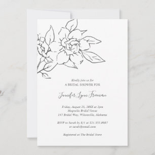 Invitation Ligne neutre Art Floral Élégante Fête des mariées