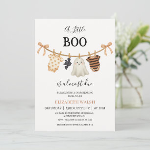Invitation Ligne Orange Moderne Petit Baby shower Boo