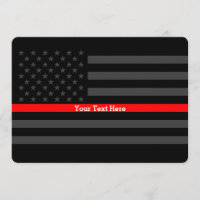 Ligne rouge mince drapeau noir personnalisé