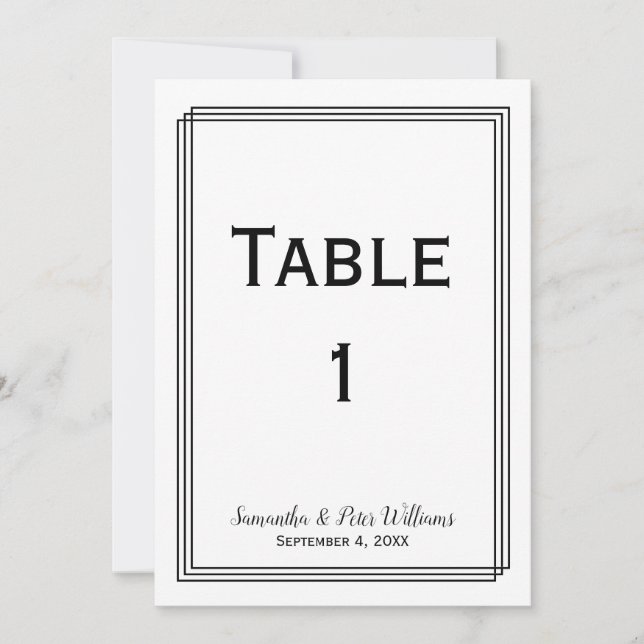 Invitation Lignes géométriques modernes - Numéros de tableau (Devant)